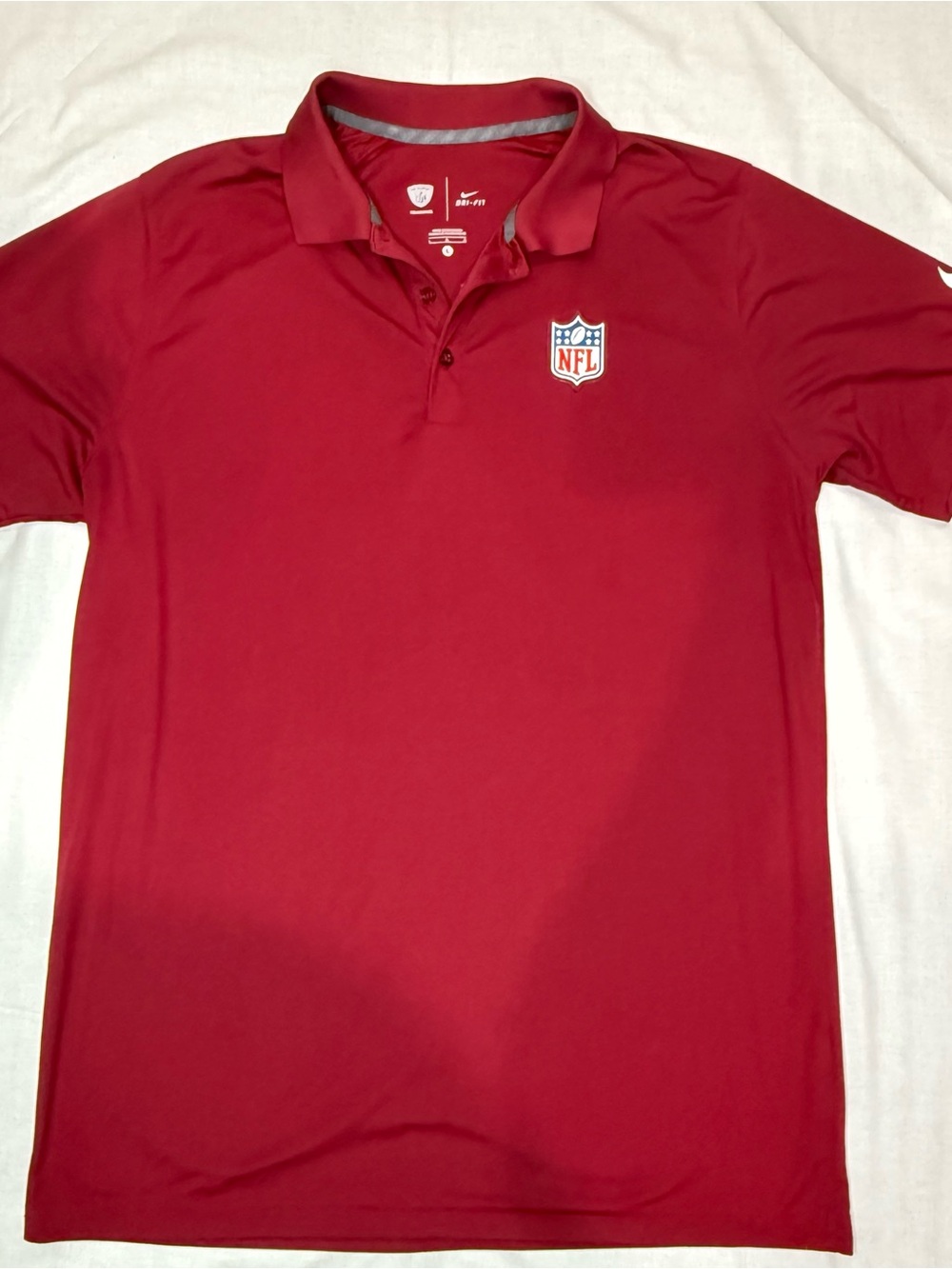 Nike Men's Red Polo with NFL Shield Patch
